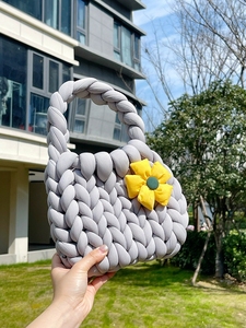 Sac en laine tricoté à la main pour femmes bricolage matériel épais en laine islandaise fermeture ouverte sac au Crochet fait à la main - Product Image 2