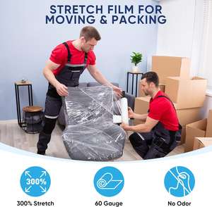 Film/Pembungkus Shrink Stretch PE High Gloss 18" X 1500 ft 80 Gauge Anti Lembab untuk Supermarket, Toko Kelontong & Promosi - Product Image 4