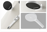 Système de douche thermostatique encastré WEIHAO gris anthracite à 2 fonctions, affichage numérique et 3 modes de pulvérisation