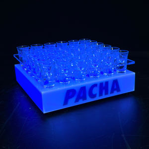 Bar LED porte-gobelet lumineux ensemble de verres à liqueur en acrylique; Cocktail Bullet Glass givré <span class=keywords><strong>Jagermeister</strong></span> Shot Glass Liquor Rack - Product Image 4