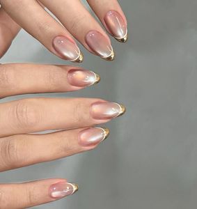 Uñas Postizas de Cristal con Efecto Ojo de Gato, Color Verde a Rosa con Cambio Aurora y Acabado Magnético Aterciopelado, Arte de Uñas de Fantasía - Product Image 4