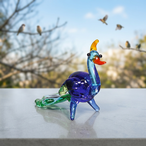 แก้วมูราโนสไตล์เพนนีนกยูงแฮนด์เมดฟิลลิสนกยูงทำในรูปแกะสลักแก้วขนาดเล็กของจีน - Product Image 4