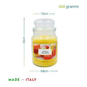 Candele Profumate in Barattolo di Vetro alla Vaniglia Macaron 510g Confezione da 3 Prodotte in Italia - Product Image 2