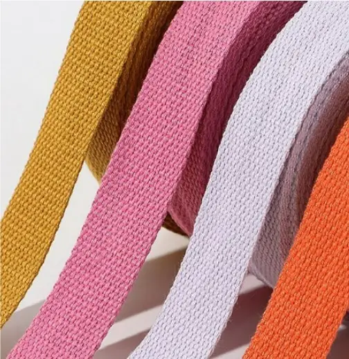 Fabricantes de fita de tecido de poliéster-algodão para mochila de vestuário, fita de cor sólida, correia de empacotamento