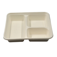 Boîte à lunch jetable en papier écologique à 3 compartiments, biodégradable, en matériaux recyclés, pour emporter, sushis, nourriture pour bébés