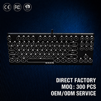 New Wholesale Mechanical Keyboard 2.4Ghz + USB Type-C Dual Mode 87-Key Green Switch Punk Retro Style Plastic Ambidextrous