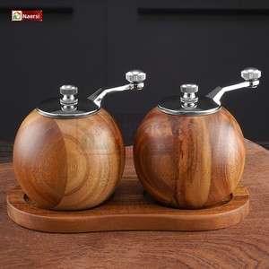 <span class=keywords><strong>Moulin</strong></span> à <span class=keywords><strong>poivre</strong></span> manuel en bois d'acacia avec base, <span class=keywords><strong>moulin</strong></span> à <span class=keywords><strong>poivre</strong></span> à <span class=keywords><strong>manivelle</strong></span> ronde, noyau en céramique, outil de cuisine 26050601 - Product Image 2