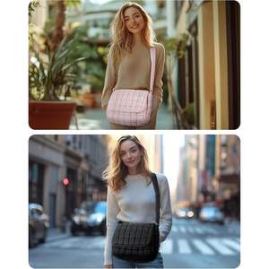 BAGSMART, bolso de mano cruzado mediano acolchado para mujer, bolso de pecho con correa ajustable B0DDNWL2NN 10,23 oz - Product Image 2