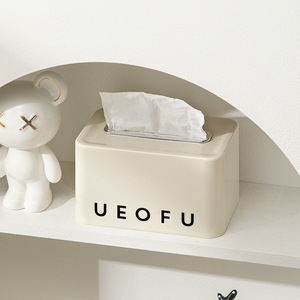 Boîte à mouchoirs en céramique Ueofu avec motif de lapin pour une utilisation sur le bureau - Product Image 2