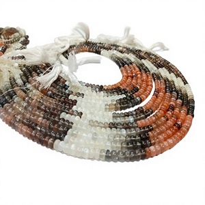 Perles de pierre de lune naturelle africaine, forme ronde, lisses, 5 à 7 mm, vendues par brin de 7 pouces de long - Product Image 1