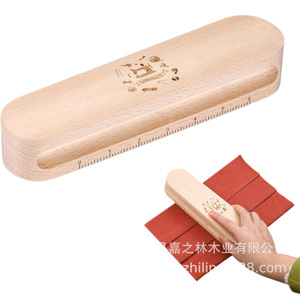 Tira de presión de madera de haya con forma ovalada y escala para planchar y accesorio de costura - Product Image 1