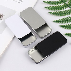 16ml Black Metal Jewelry Gift <strong>Box</strong> with <strong>Sliding</strong> Drawer Lid <strong>Rectangle</strong> <strong>Tin</strong> Plate Container for Rings and Candy Package <strong>Tin</strong> Boxes - Product Image 2