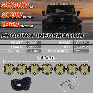 Thanh đèn <span class=keywords><strong>LED</strong></span> Offroad công suất cao 22/32/46/52 inch, chống nước, lắp trên nóc xe, đèn chiếu xa cho xe UTV, xe tải, xe bán tải, xe 4x4 - Product Image 4