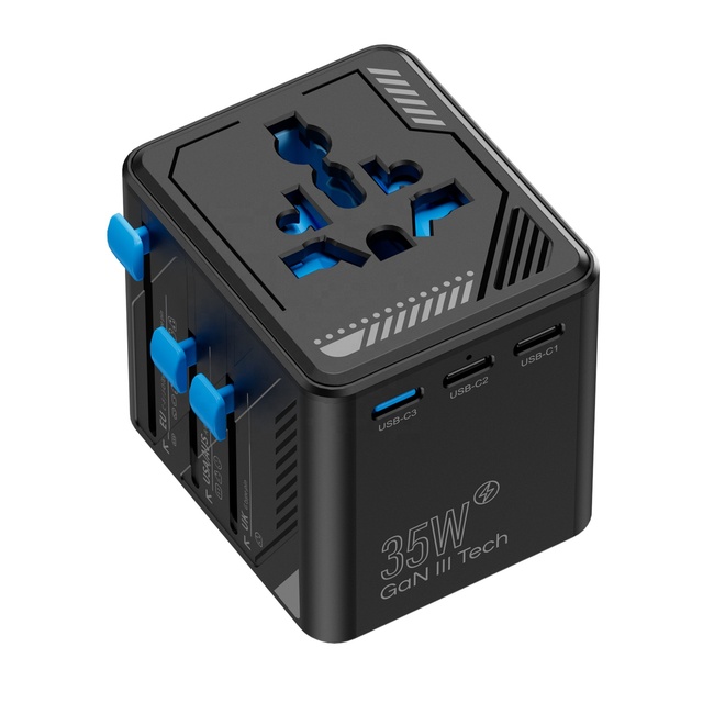 Worldplug GaN 35W Multi Plug Travel Adaptor Worldwide Charger International World Universal Travel Plug Adapter for Phone Tablet