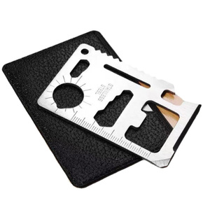 Carte multifonction 11 en 1 en acier inoxydable, outil de survie portable pour l'extérieur, ouvre-bouteille, règle, outil de poche EDC pour le camping - Product Image 2