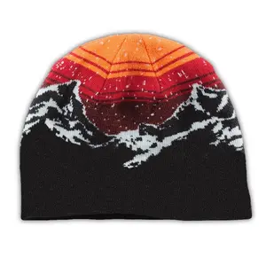 Qian Zun Customized Jacquard Adult Fashion Printing Acrylic Soft Winter Beanie Knitted