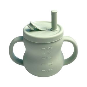 Vaso de entrenamiento para bebés ecológico, libre de BPA, de silicona, antiderrames, con pajita de silicona - Product Image 3