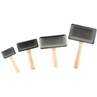 Brosse à poils pour animaux de compagnie, chiens et chats, avec picots en acier inoxydable et en bois, peigne professionnel pour poils longs, écologique, bleu