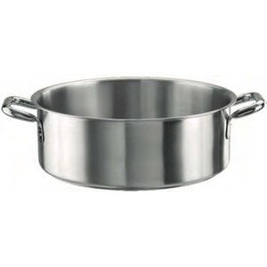 Shallow Stainless Steel Casserole <b>Pot</b> Ø 24 cm H 8 cm, 3.5 L Pintinox - Product Image 1