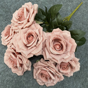 Mazzo diretto in fabbrica di fiori di seta rosa rosa rosa rosa giallo rosa rosa artificiale per eventi di anniversario di matrimonio decorazione per la casa - Product Image 5