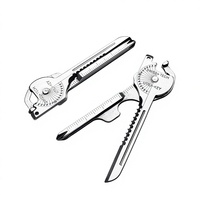 Outils de survie en plein air, ensemble d'outils multifonctionnels, ensemble combiné, défense personnelle, mini couteau portable, ouvre-bouteille, porte-clés huit-en-un