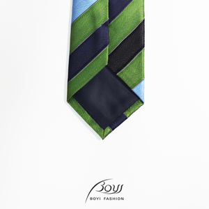 Cravate en Soie de Mûrier 100% Personnalisable avec Logo, Motif Paisley Rayé, Écologique, pour Cérémonie de Remise des Diplômes, Cadeau pour Étudiants et Anciens Élèves - Product Image 2