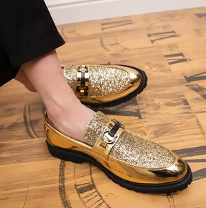 Prix usine automne nouvelles affaires britanniques hommes chaussures en cuir décontractées tendance lumineux bureau grande taille - Product Image 5