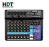 Console de mixage numérique professionnelle 8 canaux A8, carte son, sortie stéréo, connectivité Bluetooth USB, réglage du gain audio