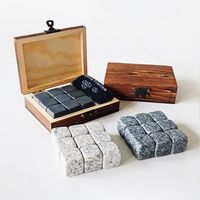 Pierres à whisky en bois pour vin glacé, ensemble cadeau avec sac en velours et pincettes, pierres réfrigérantes pour whisky, ustensiles de bar