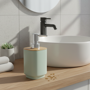 All'ingrosso eco-friendly Morandi verde 17x7x7cm sapone liquido Dispenser per le mani bottiglia di disinfettante per le mani con coperchio di bambù - Product Image 2