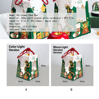 Boîte à gâteau Arbre de Noël, boîte de 4 pouces pour mousse, pâtisserie, biscuits, desserts, avec fenêtre transparente, boîte cadeau portable