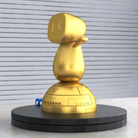 Modèle de robot personnalisé Statue de robot debout sur une demi-sphère pour la décoration