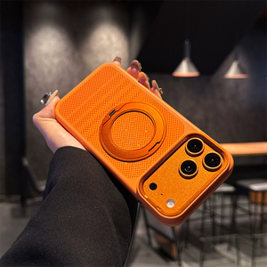 เคสกันกระแทกแบบไฮบริดสำหรับ iPhone 17 Pro พร้อมขาตั้งวงแหวน, เคสโทรศัพท์แม่เหล็กคาร์บอนไฟเบอร์สำหรับ iPhone 17/18 Pro Max - Product Image 2