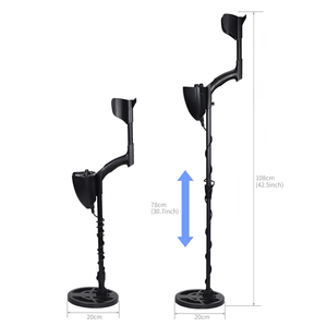 Détecteur de métaux avec bobine de recherche de 25 cm, tige réglable, écran numérique, noir, pour adultes, utilisation en extérieur - Product Image 2