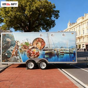 Chariot de fabrication de glace multifonctionnel en aluminium et fibre de verre, remorque mobile de concession alimentaire italienne avec frites - Product Image 5