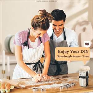 Nuevo Diseño: Tarro Premium para Fermentación de Panadería Casera con Termómetro, Banda de Fechado, Raspador, Cubierta de Tela y Tapa Metálica - Product Image 6