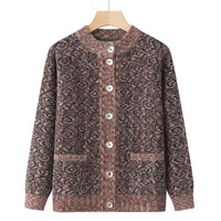 Huachao casual garder au chaud tricot femmes pull Cardigan flore motif polaire fourrure pull en tricot pour les femmes