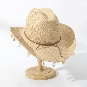 Новая Мода, соломенная шляпа из рафии, качественные западные женские ковбойские шляпы, Пляжная УФ-защита 50 +, шляпа от солнца - Product Image 6