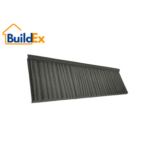 Chine Fabricants Tuiles revêtues de pierre Capuchon de faîte de toit en acier <span class=keywords><strong>Prix</strong></span> de tôle de toiture moderne pour le Ghana - Product Image 1