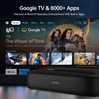 Proyector UST Láser 4K Full HD 1080P de Tiro Corto, Tricolor, Certificado por Google TV, para Cine en Casa 3D, Videojuegos, Wifi, Películas, Uso en Exteriores