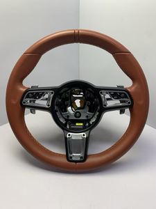 Volante de Coche Personalizado en Cuero Nappa Marrón para Porsche 911 718 Cayenne Macan Panamera 971 992 - Product Image 4