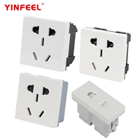 YINFEEL 10A 250V Enchufe múltiple universal empotrable con toma de corriente de CA de conexión rápida y autoprueba IP20 para estación de carga de escritorio/gabinete