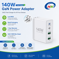 Bloc chargeur USB C HNT GaN 140W, chargeur mural USB 4 ports très rapide, prise pliable, adaptateur pour ordinateur portable MacBook Dell iPad Pro iPhone