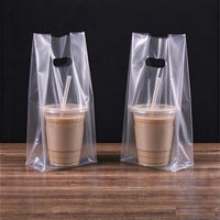 Sacs de transport transparents en plastique découpés sur mesure avec logo, pour boulangerie, commerce de détail, et vente à emporter