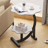 Table basse double couche créative pour salon, avec rangement, mini table de chevet pour balcon