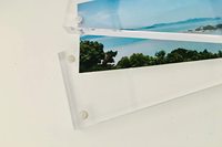 Cadre de présentation en acrylique transparent pour licence commerciale et monnaie bancaire, impression sérigraphique de logo personnalisé, épaisseur personnalisée, utilisation sur table