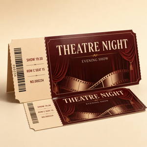 Billets de spectacle <span class=keywords><strong>et</strong></span> de performance avec impression de logo personnalisé sur papier d'art, taille <span class=keywords><strong>et</strong></span> couleur personnalisées pour théâtre, cinéma, salle de spectacle, magasin - Product Image 1