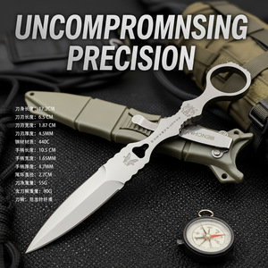 4Cr13 Steel DIY OEM Plastic Handle Outdoor Survival Bayonet Full-Tang Fixed Blade Camping Knife Mountaineering Meat-Cutting - Product Image 6
