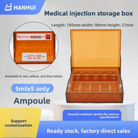 Boîte de rangement en plastique PS transparente/marron, moderne, opaque, durable, de haute qualité, pour pilules, ampoules, seringues, chariot d'urgence
