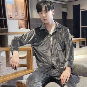 Conjunto de <span class=keywords><strong>Pijama</strong></span> de Terciopelo Sólido de Lujo Nuevo 2025 de Dos Piezas con Mangas Largas para Mujer y <span class=keywords><strong>Hombre</strong></span>, Ropa de Dormir de <span class=keywords><strong>Invierno</strong></span> - Product Image 1